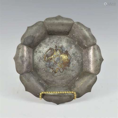CHINESE OCTAGONAL TIN PLATE