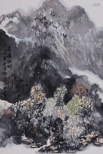 赵振川（b.1944）秦岭秋收 1986年作 设色纸本　立轴