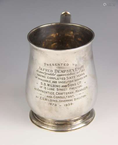 A George II silver mug, possibly William Fordham or William ...