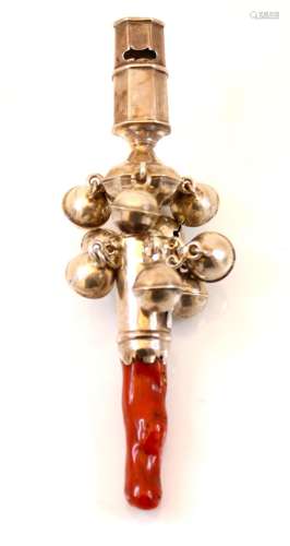 An 18th century children's rattle, possibly Walter Brind...