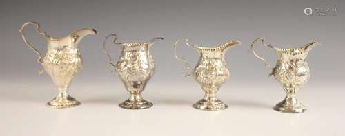 A George III silver cream jug, possibly Ann Smith and Nathan...