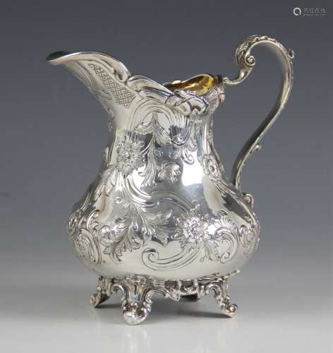A Victorian silver milk jug, possibly John Wellby, London 18...
