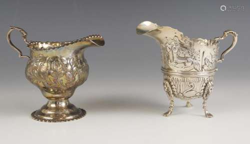 A Victorian silver cream jug, George Nathan and Ridley Hayes...