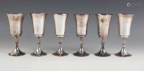 A set of six silver wine goblets, Warwickshire Reproduction ...