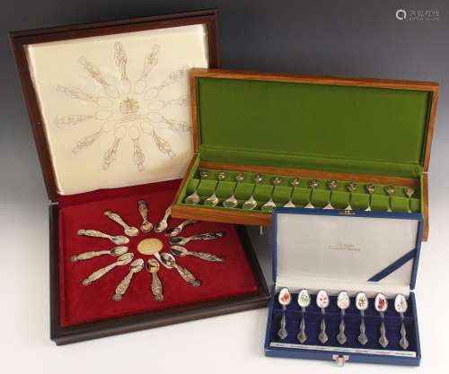 A cased set of silver 'The Royal horticulture society fl...