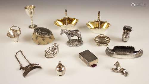 A selection of silver and silver coloured items, to include ...