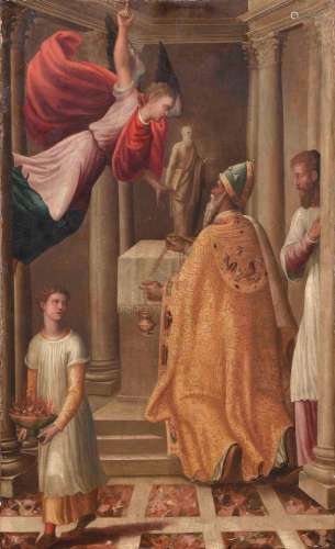 ESCUELA CASTELLANA (S. XVI) - Presagio del ángel en el templ...