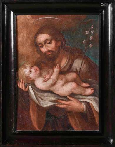 ESCUELA ESPAÑOLA (S. XVIII) - San José con Niño Jesús