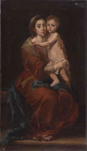 SEGUIDOR DE BARTOLOMÉ ESTEBAN MURILLO - Virgen con el Niño