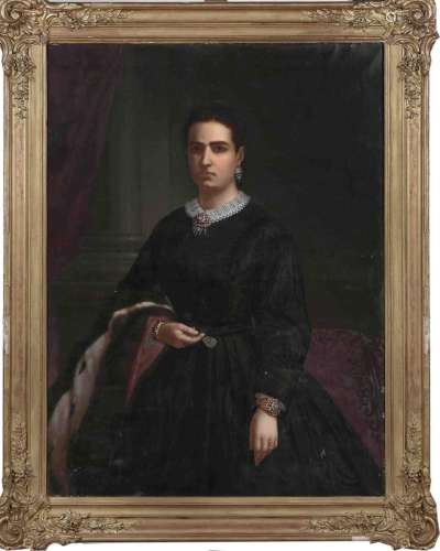ESCUELA ESPAÑOLA (S. XIX) - Retrato de dama