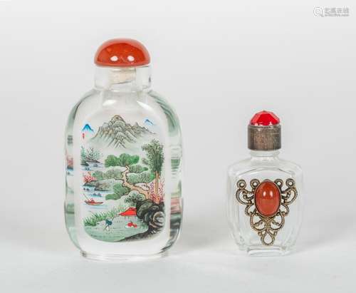 Lote de dos snuff bottle para rape. China