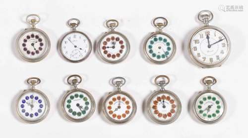 Lote compuesto por diez relojes de bolsillo realizados en di...