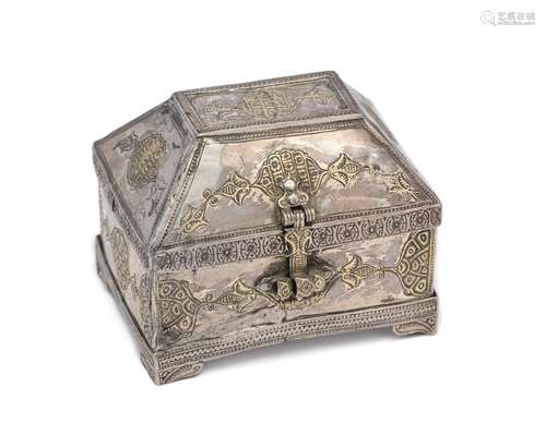 AN OTTOMAN PARCEL-GILT SILVER CASKET, ANATOLIA OR BALKANS, C...