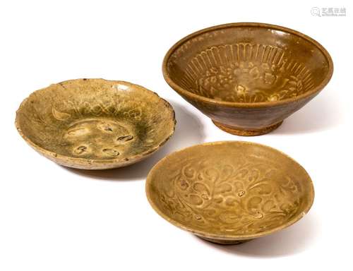 THREE CELADON BOWLS, SOUTH-EAST ASIA, 12TH CENTURY OR LATER