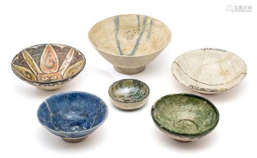 SIX PERSIAN BOWLS, 10TH-13TH CENTURIES