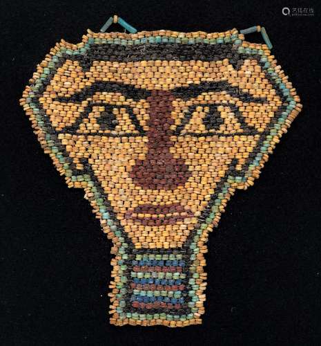 AN EGYPTIAN BEAD 'MUMMY' MASK, LATE DYNASTIC / PTOLE...