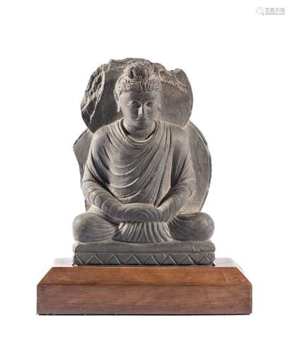 A GANDHARA GREY SCHIST FIGURE OF BUDDHA, NORTH-WESTERN PAKIS...