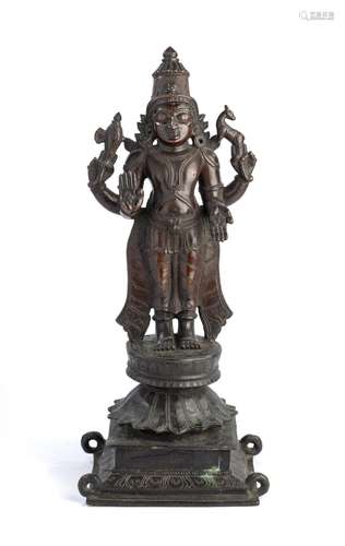 A BRONZE FIGURE OF SIVA CHANDRASHEKARA, TAMIL NADU, SOUTH IN...