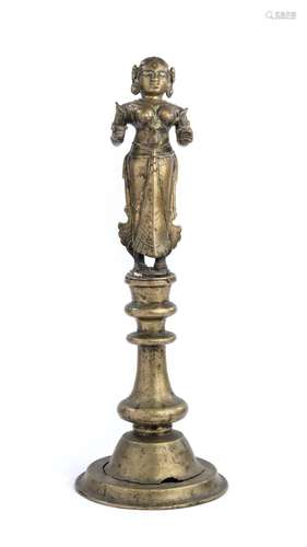 A BRONZE FIGURE OF DIPALAKSHI, DECCAN, SOUTHERN INDIA, CIRCA...