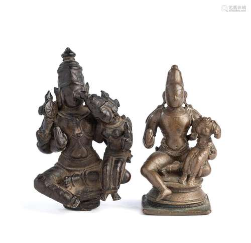 TWO HINDU BRONZE IMAGES, SOUTH INDIA, 18TH/19TH CENTURY