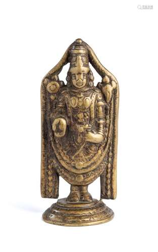 AN UNUSUAL BRONZE FIGURE OF VISHNU, DECCAN, 18TH/19TH CENTUR...