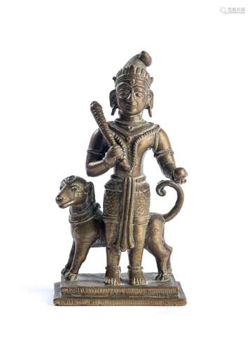 A BRONZE FIGURE OF BHAIRAVA, NORTHERN INDIA, 19TH CENTURY