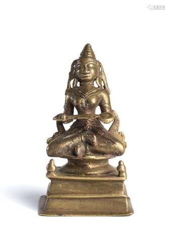 A BRONZE FIGURE OF ANNAPURNA, DECCAN, CIRCA 18TH CENTURY