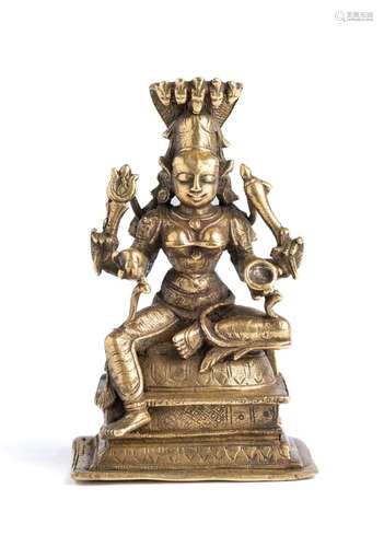 A BRONZE FIGURE OF DURGA, DECCAN, SOUTHERN INDIA, 18TH/19TH ...