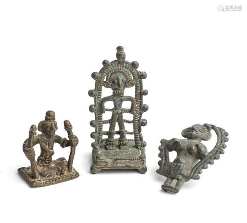 FIVE INDIAN BRONZES, 19TH CENTURY