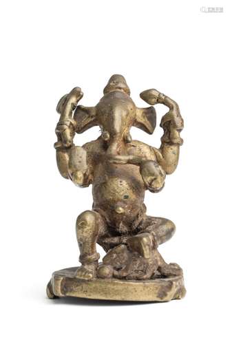 A BRONZE FIGURE OF GANESHA, WESTERN DECCAN, INDIA, 16TH/17TH...