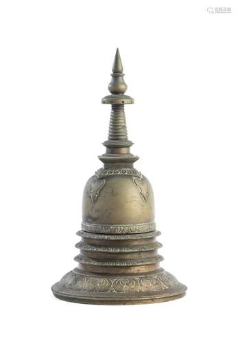 A SINHALESE BRONZE STUPA, SRI LANKA, 19TH CENTURY