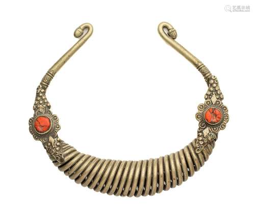 A BRASS TORC, PROBABLY RAJASTHAN, INDIA, 19TH CENTURY