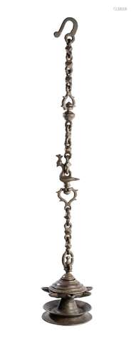 A BRONZE HANGING LAMP, SOUTHERN INDIA, 19TH CENTURY