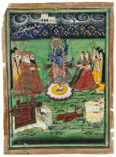 TWO PAINTINGS OF SRINATHJI, NATHDWARA, RAJASTHAN, INDIA, LAT...