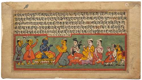 A FOLIO FROM A DISPERSED EDITION OF THE BHAGAVATA PURANA, RA...