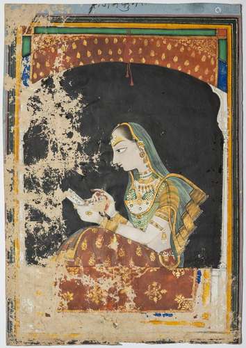 A MAIDEN AT A WINDOW, RAJASTHAN, PROBABLY KOTAH, FIRST HALF ...