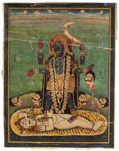 A 'DUTCH BENGAL SCHOOL' PAINTING DEPICTING KALI, BEN...