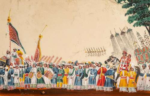 A COMPANY SCHOOL PAINTING DEPICTING THE MUHARRAM FESTIVAL, P...