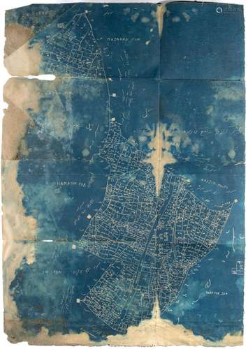 A FRAGMENTARY BLUEPRINT PLAN OF PART OF SOUTH DELHI, EARLY 2...