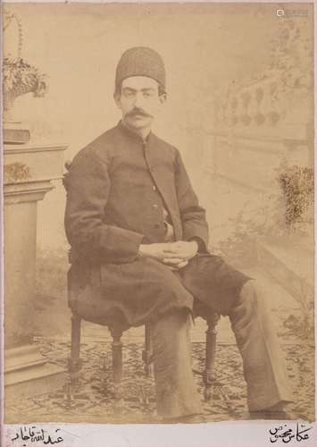 A PORTRAIT OF MORTEZA KHAN MOMTAZ AL-MOLK, BY ABDULLAH MIRZA...