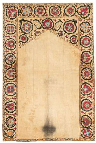 AN EMBROIDERED NICHE 'SUSANI', BOKHARA OR SHAKHRISYA...