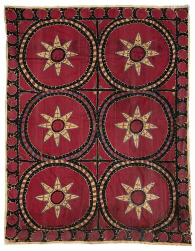 A TASHKENT SUSANI, UZBEKISTAN, LATE 19TH CENTURY