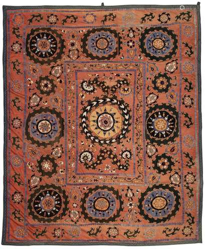 A SAMARKAND SUSANI, UZBEKISTAN, FIRST HALF 20TH CENTURY