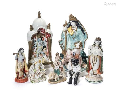 SEVEN PORCELAIN FIGURES OF DEITIES, PROBABLY GERMANY FOR THE...