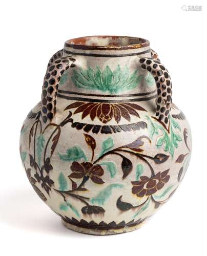 AN UNUSUAL BOMBAY SCHOOL OF ART VASE, INDIA, CIRCA 1880-1890