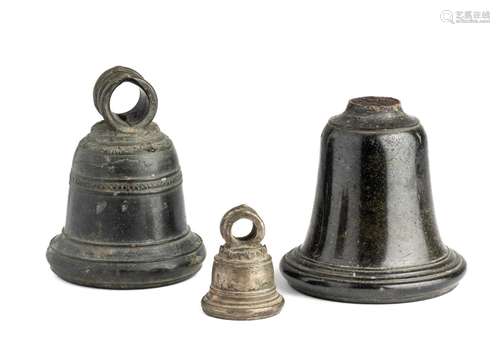 FOUR BRONZE TEMPLE BELLS, EASTERN JAVA, 11TH/12TH CENTURY