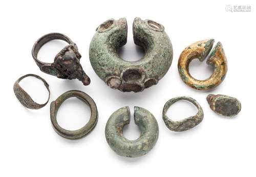 THIRTEEN BRONZE RINGS, JAVA AND CAMBODIA, 9TH-12TH CENTURIES