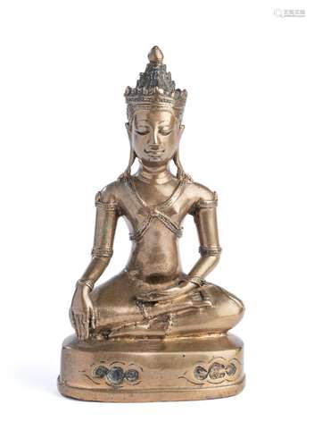 AN AYUTHIA BRONZE FIGURE OF BUDDHA, THAILAND, 16TH/17TH CENT...