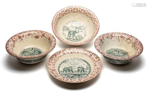 FOUR BOWLS FOR THE BURMESE MARKET, GLASGOW, SCOTLAND, CIRCA ...