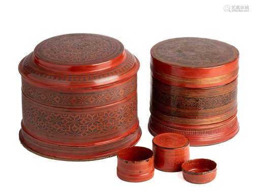 THREE BETEL BOXES, BURMA (MYANMAR), EARLY 20TH CENTURY